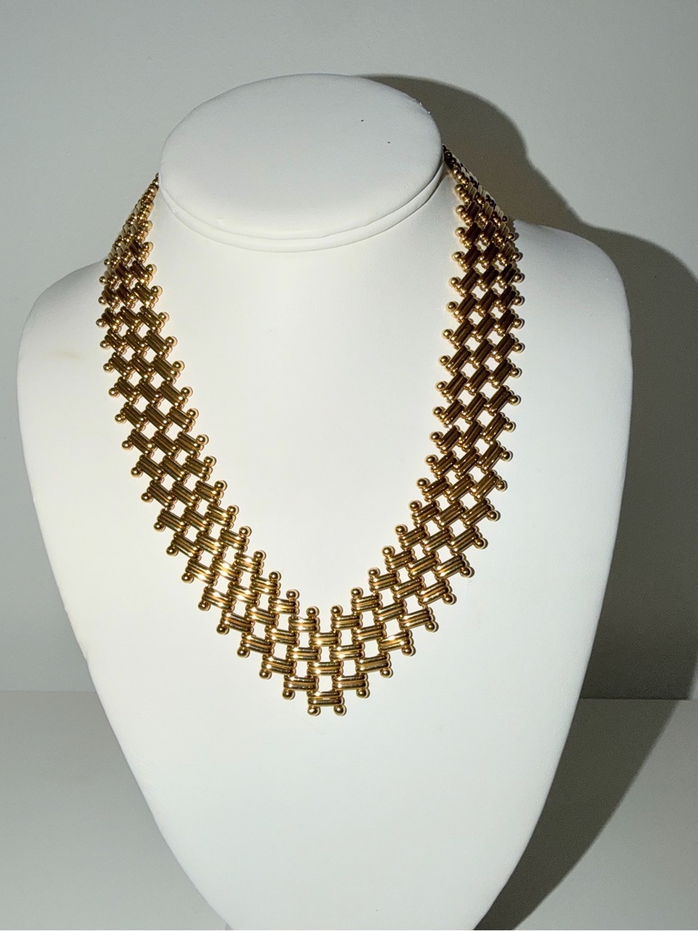 Vintage Signed Napier Gold-Tone Woven Necklace